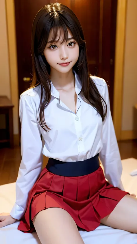 smile、 high image quality、 high definition、8k、 prominent areola as pictured 、RAWpicturesgraphy、 Highest Quality、masterpiece、 table top、 erotic、student、The white is beautiful, white skin,knees,Detailed panties、 panties、 white pantiesー、 small panties、 absu...