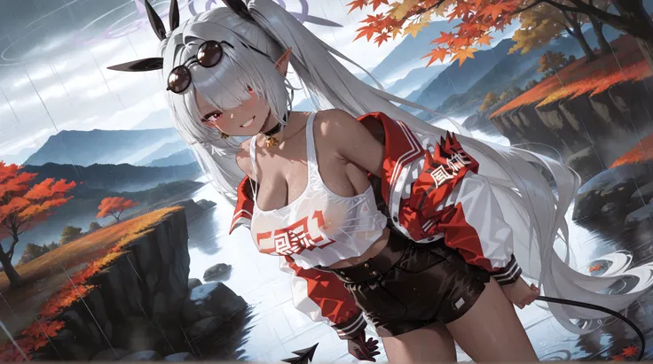 (NSFW:1.1), A Realistic image, extremely sharp focus, crisp details, high resolution, 4K, 8K. (correct anatomy and detailed hand). A wide angle shot, side view, a detailed, high quality rendering of Shiromi Iori (zzIori) from Blue Archive. She wears beauti...