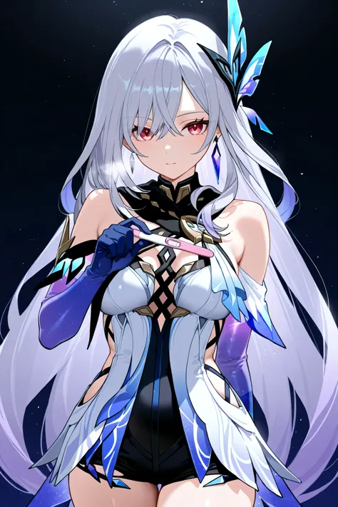 score_9, score_8_up, score_7_up, masterpiece, best quality, very aesthetic, absurdres, tunning image, light particles, attractive image, solo, 1girl, adult grown woman, skirk \(genshin impact\), heavy breathing, masterpiece,best quality,amazing quality, 5 ...