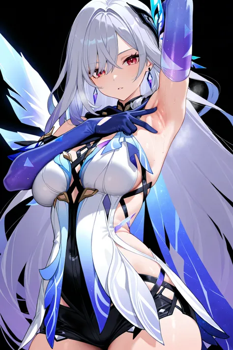 score_9, score_8_up, score_7_up, masterpiece, best quality, very aesthetic, absurdres, tunning image, attractive image, solo, 1girl, adult grown woman, skirk \(genshin impact\), heavy breathing, masterpiece,best quality,amazing quality, 5 fingers, sunshine...