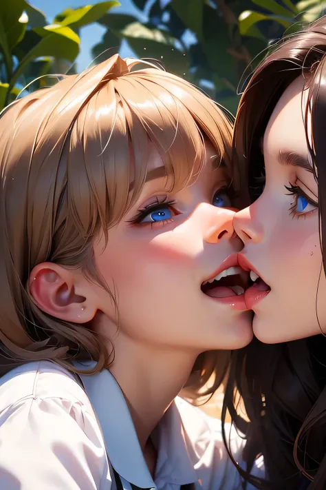 all beautiful twin girls - brown-haired . they are 30 years old  . Girls Have Huge Size 5  .Both have blue eyes .  they laugh . She's surrounded by dicks .  They open their mouths wide  . Trickles of sperm from penises fly into the mouth . Mouths full of s...
