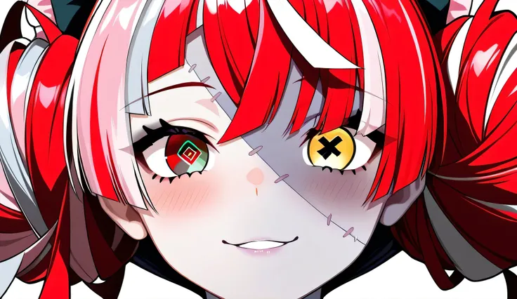 Kureiji Ollie, Virtual YouTuber, heterochromia, stitches on the face