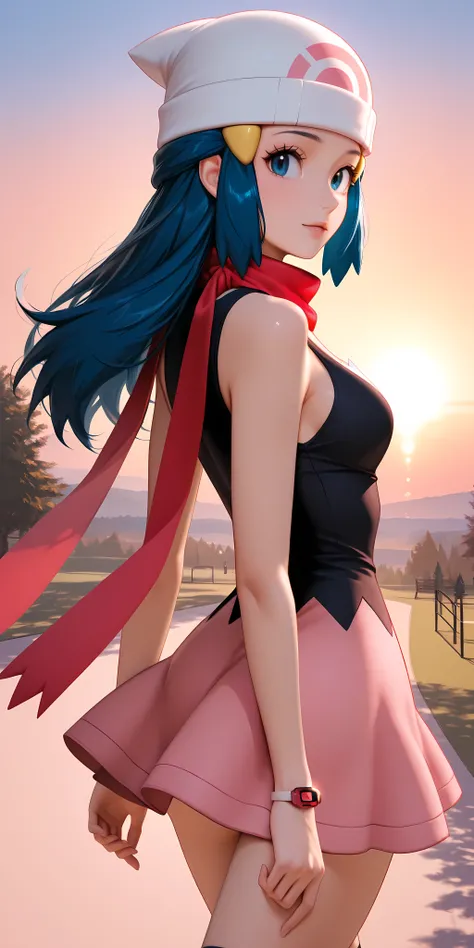 almost realistic, almost realistic, almost realistic, walking away, back view, view of her back, looking away from viewer, 1 girl - Dawn from Pokemon, zzDawn, blue hair, blue eyes, sidelocks, long hair,
zzDawn, blue hair, blue eyes, sidelocks, long hair, b...