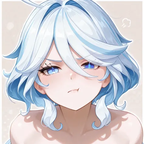 Furina Genshin Impact, pouting, cute, looking at viewer, close up