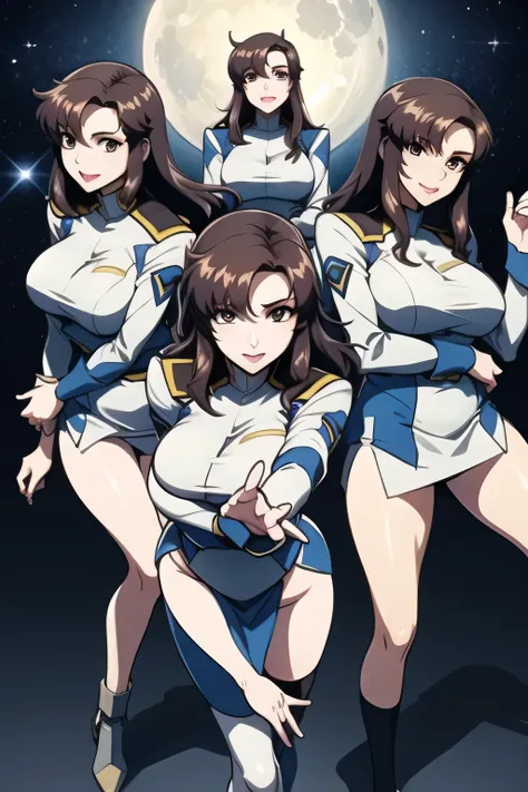 Can you draw a superheroine who cheerfully pops out of a smartphone screen、nice smiles，The face is very important、一people々々々It's great to be able to do this much work，Wearing stockings on both feet is very important for work，It's an accurate depiction of h...
