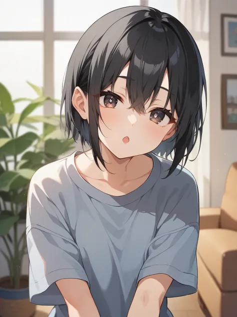 score_9, score_8_up, score_7_up, score_6_up, source_anime, nsfw，masterpiece，Highest Quality，School Graduation Album Pictures,  young ，Petite，short，((Straight Black Hair)), Conspicuous Eyes with Strabismus，((brown eyes))((Outlined))，Cool College Sweatshirt，...