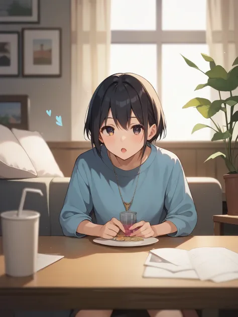score_9, score_8_up, score_7_up, score_6_up, source_anime, nsfw，High Quality Pictures, young ，Alice trying to get out of her smartphone on the table, Alice comes out of the screen, Alice reaches out,depth of field，Kyoani Style，glitter，living room with a se...