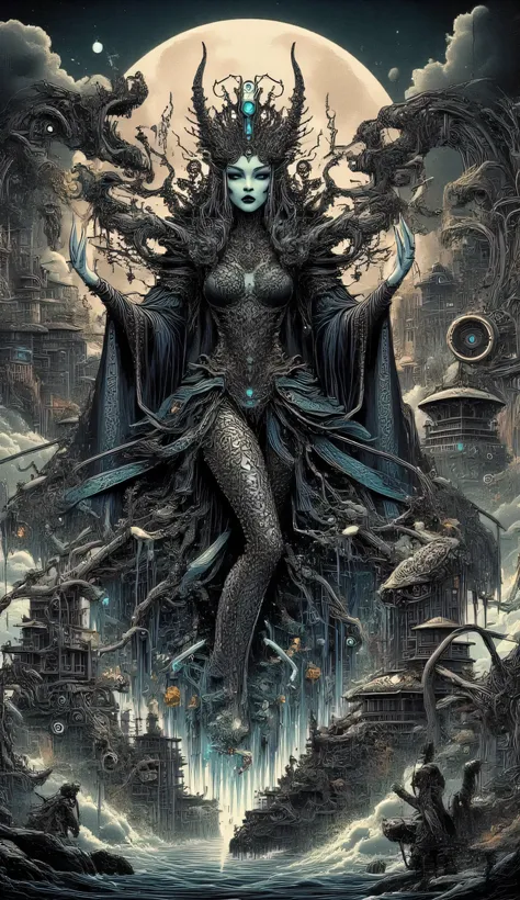A girl of the European type of supermodel-sexy masterpiece of Transhumanism, cyberstechnology, the fusion of the perfect body and the technology of the future , the girl is standing in a dark laboratory about the transformation of a person under manipula...