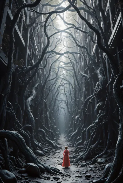 mysterious work of art , painted with unusual techniques , 2.5D, artistic photography, hyperrealistic, patchwork illustrations , conceptual installation art, tall and fine works of art , huge maze of color and monochrome, brilliant and matte , Maze p...