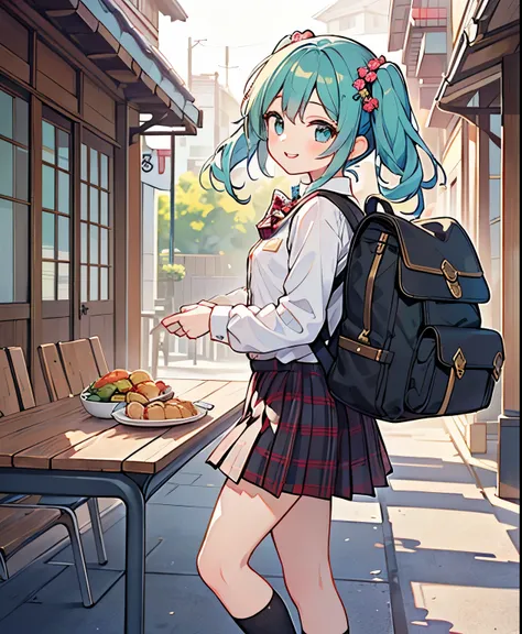 (masterpiece、最high quality、最high quality、Official Art、beautiful beautiful:1.2)、(1 girl on break day:1.3)Hatsune Miku、beautiful胸、light green twin tail、very detailed from below si, high quality, masterpiece, beautiful, Motion Trail, MotionTrail, solo, full b...