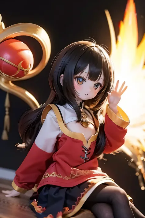picturesに特化したリアルな小さなコントラストポスト、、Flat chest、Megumin、photorealistic、little、  、high quality DVD、4K、pictures、 women's studio lighting、Great Details 、  pictures専門、bright color、Bokeh、Fantasy Scene、Anime Realistic Small Contrast Post That Holds a Long Magic Wand
(...