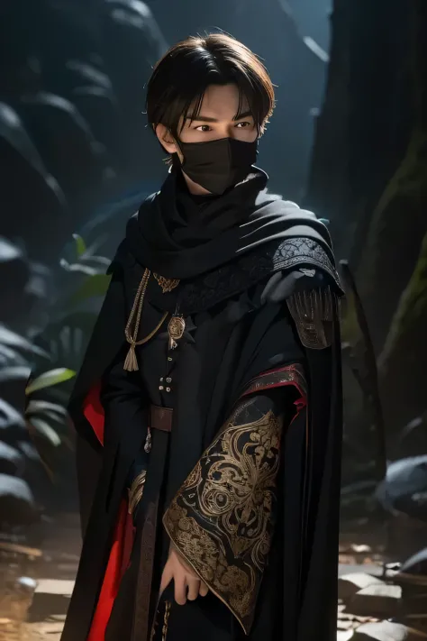 black cloak with ornaments