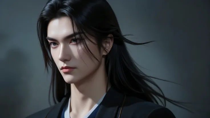 "An ultra-realistic 8K cinematic portrait of Vuong Lam — a strikingly handsome young man whose presence exudes coldness, majesty, and inner strength, mixed with a touch of loneliness. His sharp, symmetrical face reflects resilience and intelligence, with p...