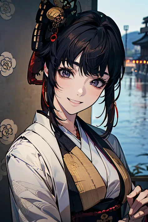 (masterpiece:1.5),beautiful hair,beautiful eyes on my stomach,beautiful lips,Beautiful slender body,Big Breasts,cleavage,(Konno Anna:1.4),(smiling expression:1.3),(Riverside:1.4),bust illustration from the front ,((((a beautiful woman in the world:1.7)))),...