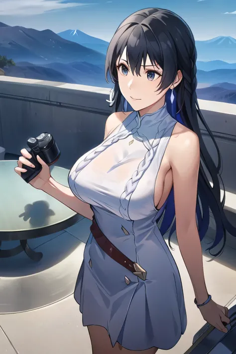 プリーツminiskirt,Can you draw a woman resting on a mountain pass in the suburbs with a view of Mt. Fuji,can you draw a woman with a nice smile、My nipples are pointed、It's see-through when it's wet,miniskirt,I'm drawing a facial expression。draw her expression ...