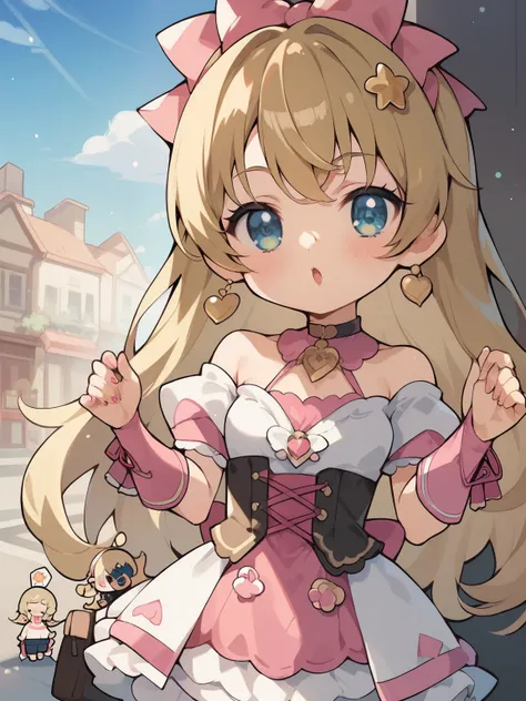 score_9, score_8_up, score_7_up, score_6_up, score_5_up, score_4_up, anime，nsfw， uncensored，( chibi:1.5)，anime girl，Correct Anatomy，young ，short，small，skinny，girl，1980's anime style，Curved waist，Pretty Cure Style，glitter，