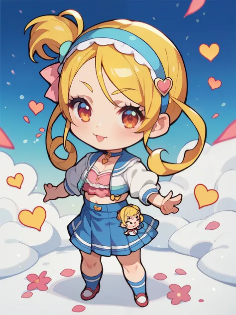 score_9, score_8_up, score_7_up, score_6_up, score_5_up, score_4_up, anime,nsfw, uncensored,( chibi:1.5),anime girl,Correct Anatomy,young ,short,small,skinny,girl,1980's anime style,Curved waist,Pretty Cure Style,glitter,Heart Particles,