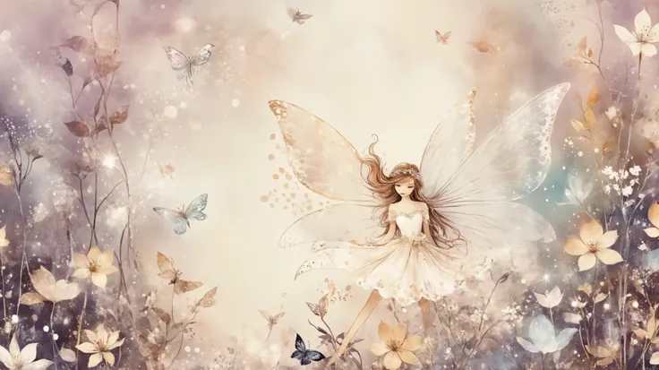 novuschroma style Cute magic fairy fantasy illustration in Novuschroma style with patterns