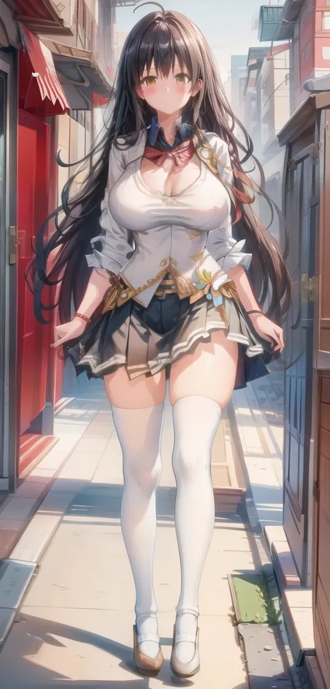 1 girl,  unique ,  HD, Accurate,  long hair, , Big breasts ,  blush,  Beautiful young Japanese girl with a charming smile ,Full body photo long legs，huge breasts:1.5