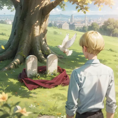 bowl cut hair, blonde hair