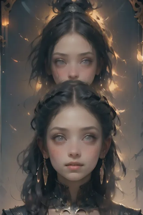 ((best quality)), ((masterpiece)), (detailed), (((mastepiece, of the highest quality, super detailed))), perfect face score_9, score_8_up, score_7_up, score_6_up, face focus, tarot card inspired, sepia style victorian era framed hand drawn image of a (mili...