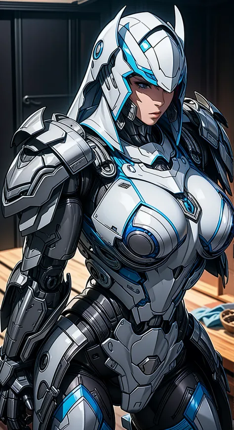 , huge , heavy armored mechs, Cleanliness, muscular body, sexy.Shiny, Big Breasts ,