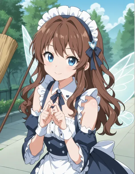 score_9, score_8_up, score_7_up, source_anime,absurdres, highres, masterpiece, best quality, amazing quality, official anime artwork, screencap, anime screencap, outdoors, looking at viewer, cute smile, Scarlet devil mansion, day,ai shindou,1girl, solo, br...