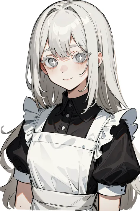 ( masterpiece, hanging next to it, super high quality, From Quan, sketch:1.1), ((portrait)), 1 Girl, alone, young long hair gray hair, Straight Hair, straight bangs, ((light gray eyes, White eyes)), ( blank , Eye bags:1.2), (Colored eyelashes, white ey...