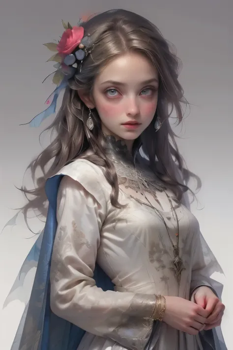 (((masutepiece, of the highest quality, super detailed))), hand drawn style, hand painted style, watercolour, sketch, white background, a knight, Bloodborne inspired, tatty Bloodborne attire, occult aesthetic, occult, tatty red and white clothing detailed ...