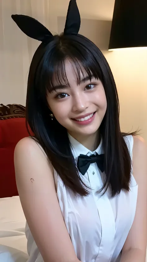   top quality ,   focus on face , Soft light,    super high definition, (   is present  :1.4),    RAW photos ,  One girl in her 20s ,  is cute , ( smile :1.5),      with beautiful details    , (      high resolution details of human skin texture), (   semi...