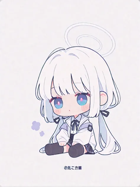 png chibi girl with white hair, ultra resolution