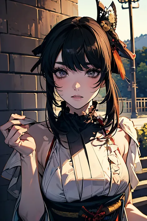 (masterpiece:1.5),beautiful hair,beautiful eyes on my stomach,beautiful lips,Beautiful slender body,Big Breasts,(Konno Anna:1.4),(random expression:1.3),(Riverside:1.4),bust illustration from the front ,((((a beautiful woman in the world:1.7)))),((((Ruffle...