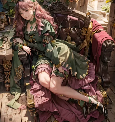 masterpiece, Highly detailed, super realistic, detailed background,
bright Lighting, Daylight, beautiful face, beautiful eyes,
medieval style, 4k, 8k, 1girl, solo,
(14-years-old magical princess:1.2), (pretty face),
(pink-wavy-hair:1.5),
(wearing (Medie...