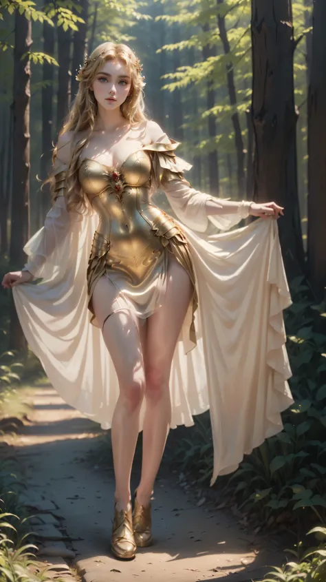 three beautiful blond women in dresses standing in a forest, beautiful Fadas, Fadas, fotorealista disney,  three futuristic princes  ,  romantic fantasy movie , fadas, beautiful avatar pictures, beautiful fantasy art, beautiful girls, Annasophia Robb as Ap...