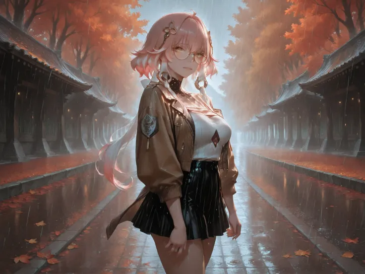 (NSFW:1.1), A Realistic image, extremely sharp focus, crisp details, high resolution, low light, cinematic, fashion photography, 4K, 8K. (correct anatomy and detailed hand). A wide angle shot, side view, a detailed, high quality rendering of changli-wuwa. ...