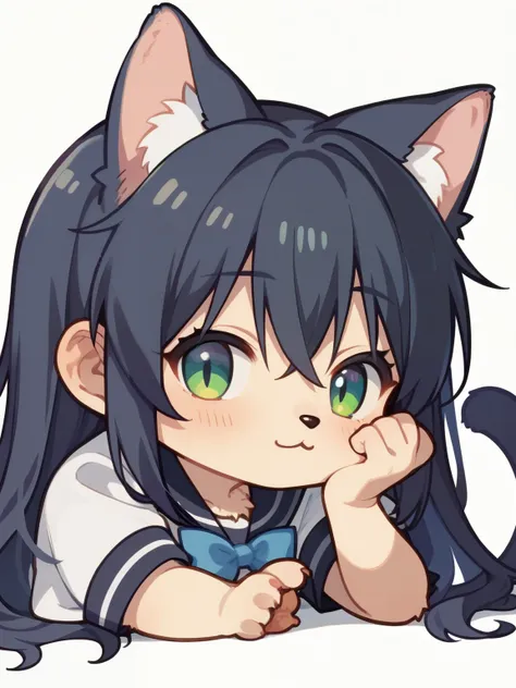 score_9, score_8_up, score_7_up, source_anime, tag1, tag 2, nsfw，uncensored，(( chibi:1.25))，1 girl on break day, (like fur, kemono:1.4),   cat girl, About animal noses, long cat ears ,bushy cat tails, long hair, ,   eyelashes, shirt, Short sleeve,ear skirt...