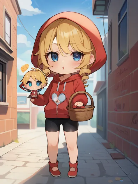 score_9, score_8_up, score_7_up, source_anime, tag1, tag 2, nsfw，uncensored，(( chibi:1.45))，Beautiful detailed depiction of a young little  with blue eyes，Baby Face，short，Petite，skinny:1.35，Short legs:1.2，Long Curly Lashes，Carrying a basket ，(Best Quality,...