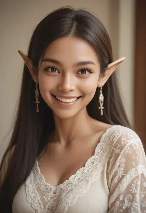 A sacred and enchanting dark elf, Fearless smile