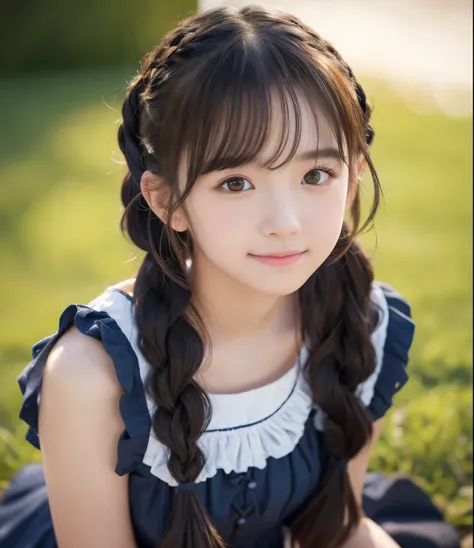 Female Middle School Student、 in landscape、、 Angelic Smile、
break、Flax Hair、 Side Braid Hair 、 long hair、Thin Hair、Expressive hair、 asymmetrical balance 、
break、 sleeveless dress 、 black goth dress 、 cute dress with lots of ruffles、Especially short skirts...