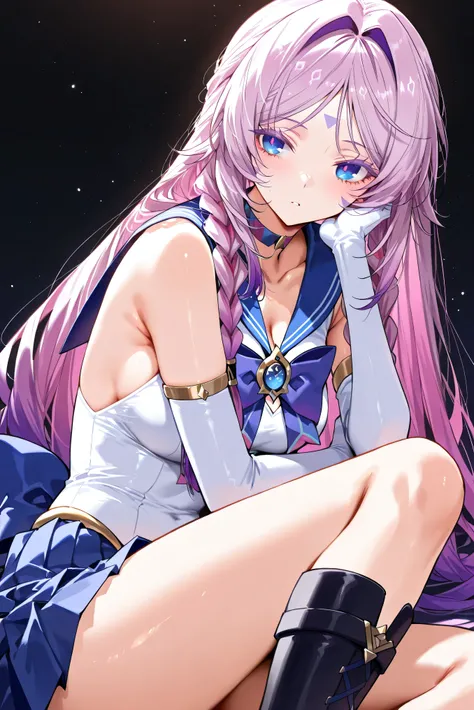 score_9, score_8_up, score_7_up, masterpiece, best quality, very aesthetic, absurdres, tunning image, light particles, attractive image, 1girl, solo, adult grown woman, citlali \(genshin impact\), pink hair, purple hair, multicolored hair, twin braids, hai...