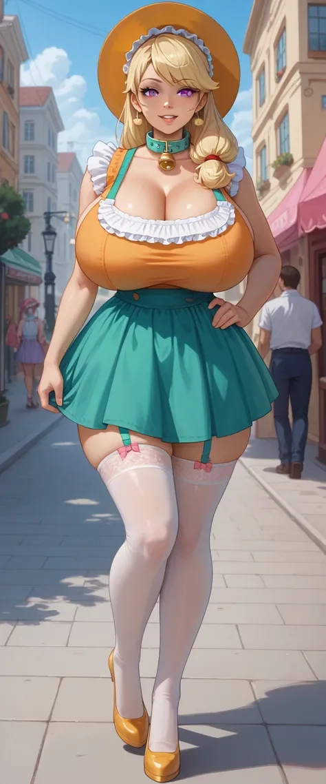 evaluation_9, evaluation_8_ upwards, evaluation_7_ upwards, source_anime,  Better quality, solo, clear face,  huge breasts,  perfect body ,  looks at the viewer ,  dynamic perspective , behind, big ass ,  wide hips ,  long hair,  smiles,  very tall woman ,...