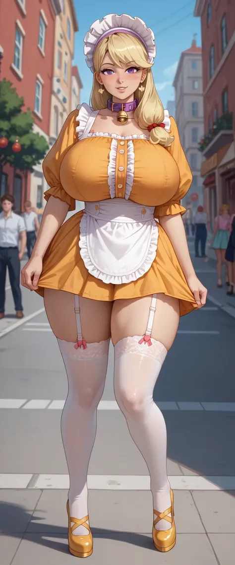 evaluation_9, evaluation_8_ upwards, evaluation_7_ upwards, source_anime,  Better quality, solo, clear face,  huge breasts,  perfect body ,  looks at the viewer ,  dynamic perspective , behind, big ass ,  wide hips ,  long hair,  smiles,  very tall woman ,...