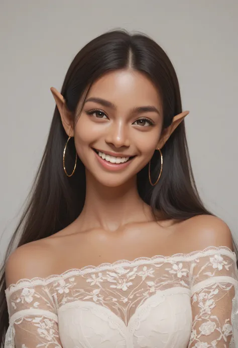 A sacred and enchanting dark elf, Fearless smile