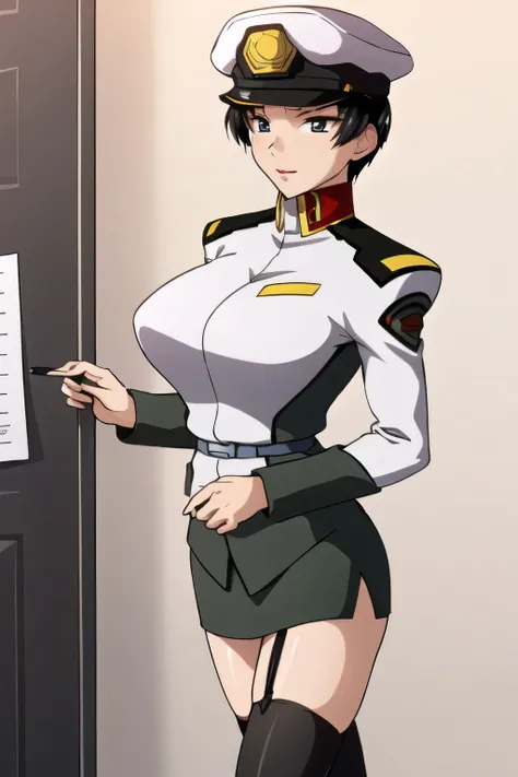 can you draw a black pleated mini skirt,delicately draw a sad face,Her limbs、please tell me the exact expression,The face is absolutely necessary,2 stockings with garter belts on both legs Can you draw,Draw the expression on her face more delicately,I need...