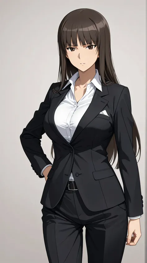 nishizumi shiho,suit,cowboy shot, 