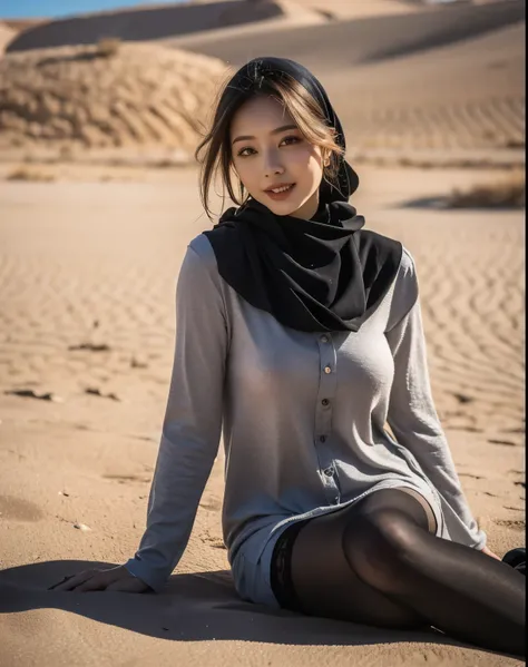 beautiful脚, stockings, ultra  details, masterpiece, Highest Quality, beautiful,  details, alone, charming smile, Sexy Lips , one girl, Brown Eyes in the Bedroom,   Silver Hair, sexy pose, Big Breasts, low hair ring, widens legs,  stylish hair , abaya, Beau...