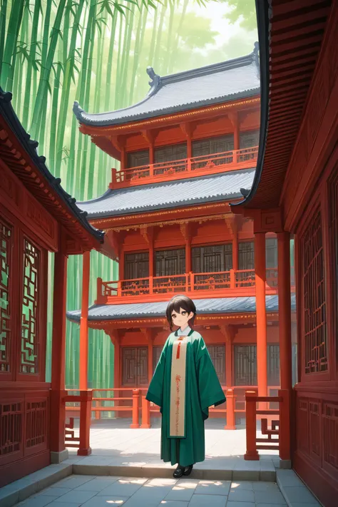 only Old Chinese Architecture, Bamboo Garment, daytime only background