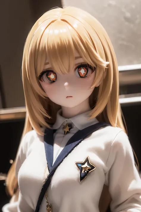 school uniform,(((((star-shaped pupil))))),4K,Highest Quality,realistic,rich in detail,professional,Large dynamic range,beautiful color,Large scale background,metal texture,dramatic lighting,, digital art  