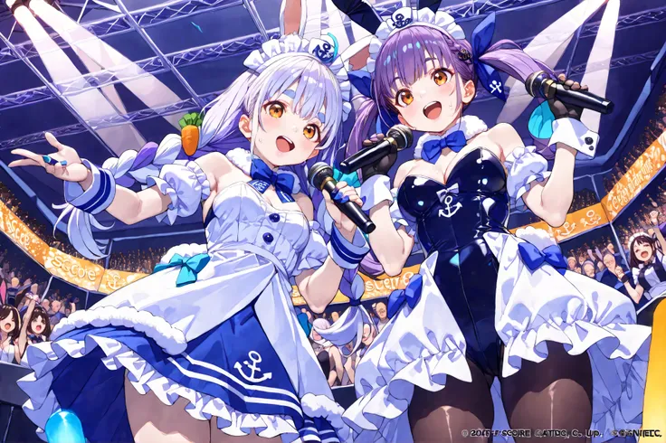 score_9, score_8_up, score_7_up, source_anime, masterpiece, best quality, ultra-detailed, 8k, high quality, highly detailed, highres, detailed face, detailed eyes, very aesthetic, absurdres, cowboy shot, front view, from below, (((2girls, Two people, 2 wom...
