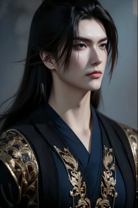 ''A beautiful portrait of Vuong Lam exudes a cold, majestic demeanor mixed with a bit of loneliness. His deep, dark blue eyes reflect resilience, experience and an inscrutable inner world, representing a man whose life has been shaped by countless challeng...